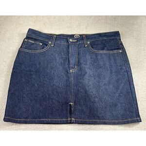 Vintage 90’s XOXO Jean Mini Denim Skirt Sz 9/10 Dark Wash Made in USA NEW